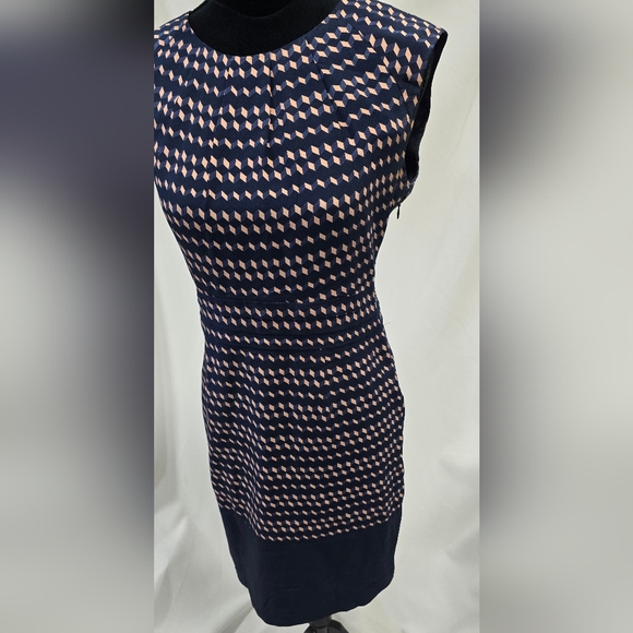 Tory Burch women 4 nico sheath dress career geometric cube print silk minimalist - Picture 4 of 8